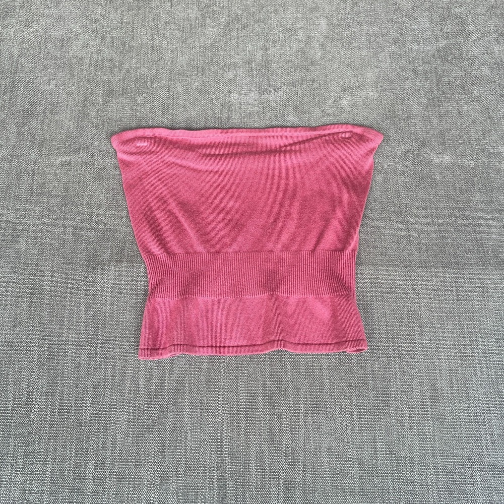 Urchin Tube Top Womens Medium Pink Knit Strapless Stretch Ribbed Waist Summer